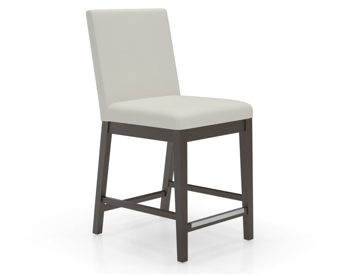 Canadel Sophia Counter Stool in Davy's Grey, YJ Faux Leather, three-quarter view