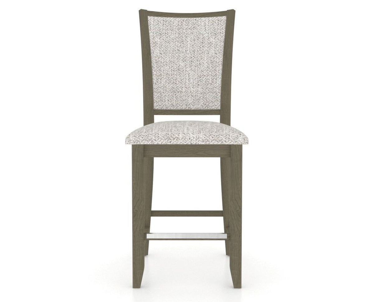 Canadel Upholstered Counter Stool 8003 in FP Crypton® and 08 Shadow and Fixed Base, front view