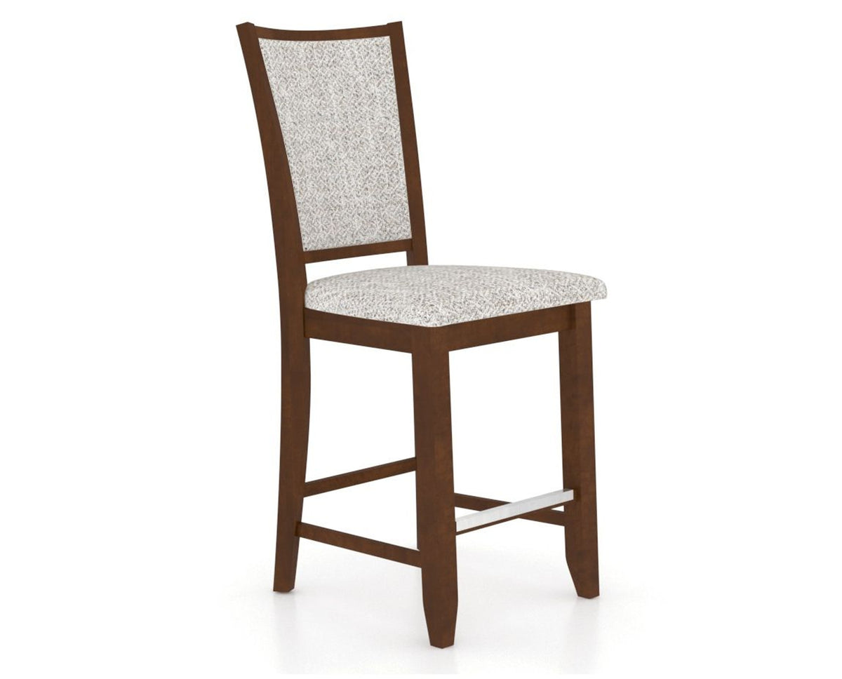 Canadel Upholstered Counter Stool 8003 in FP Crypton® and 19 Cognac Washed and Fixed Base, three-quarter view