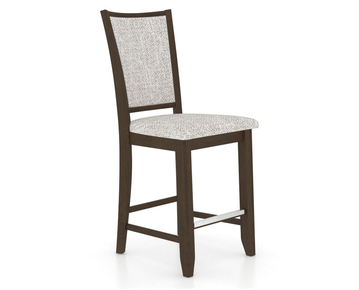 Canadel Upholstered Counter Stool 8003 in FP Crypton® and 29 Hazelnut Washed and Fixed Base, three-quarter view