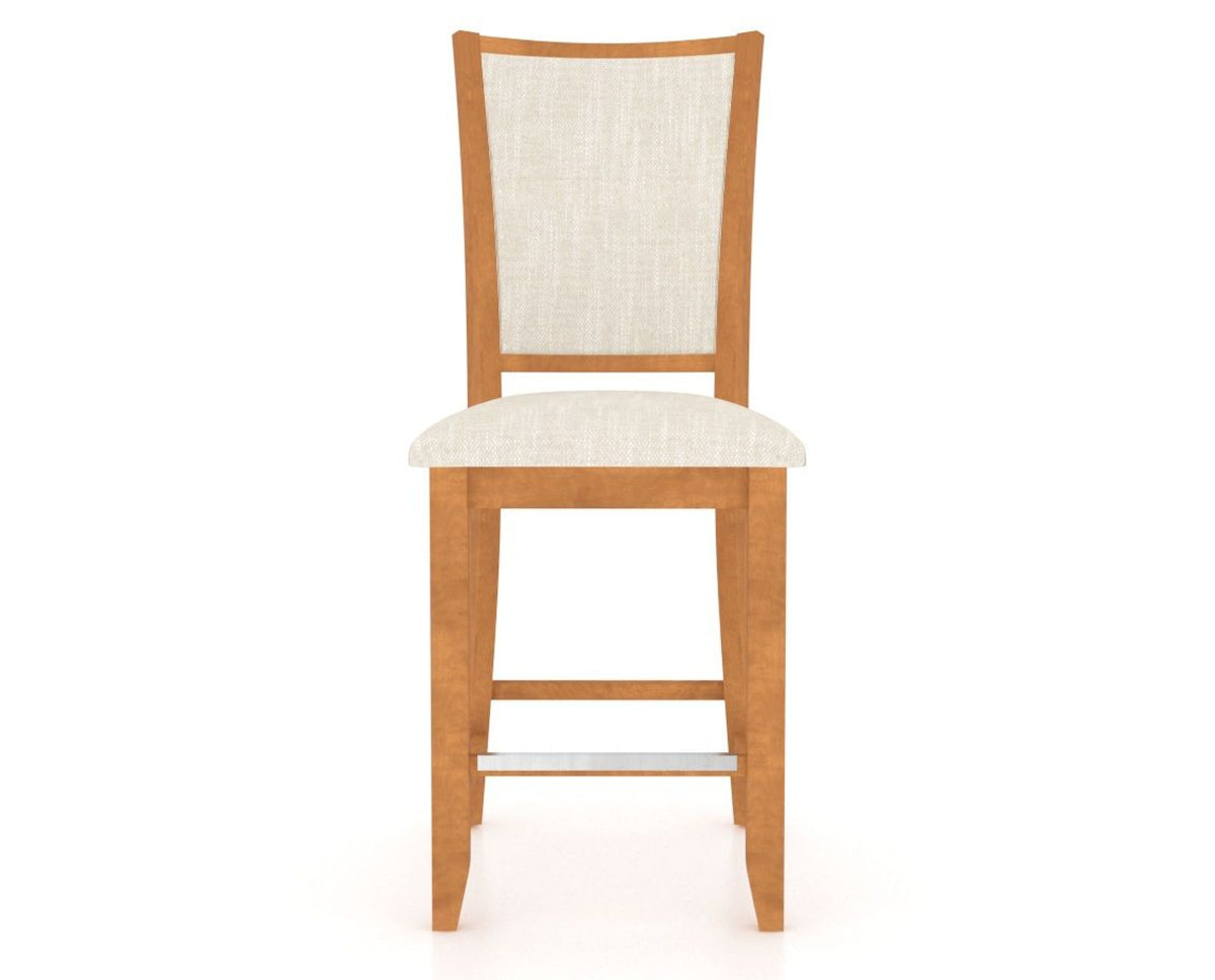 Canadel Upholstered Counter Stool 8003 in FT InsideOut® and 01 Honey Washed and Fixed Base, front view