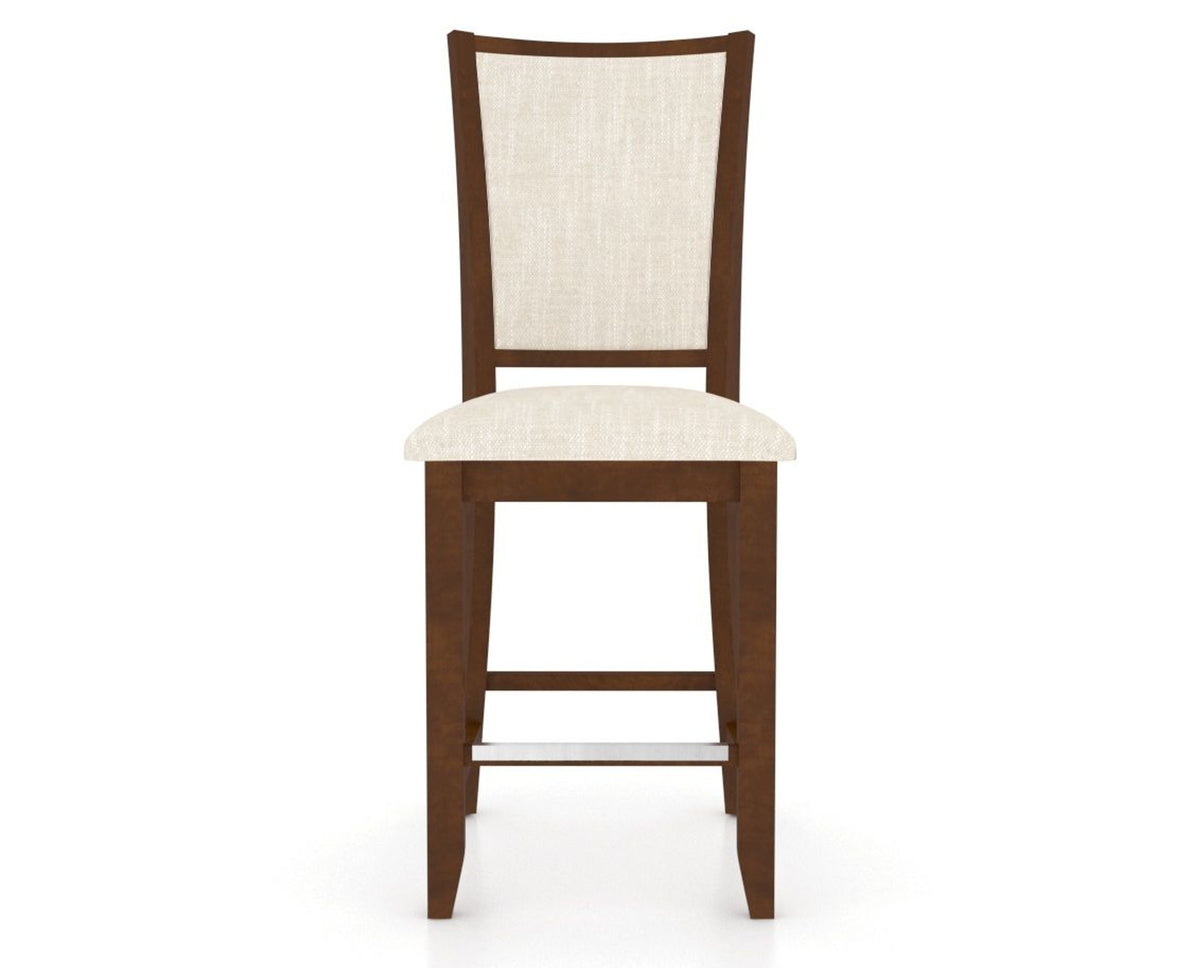 Canadel Upholstered Counter Stool 8003 in FT InsideOut® and 19 Cognac Washed and Fixed Base, front view