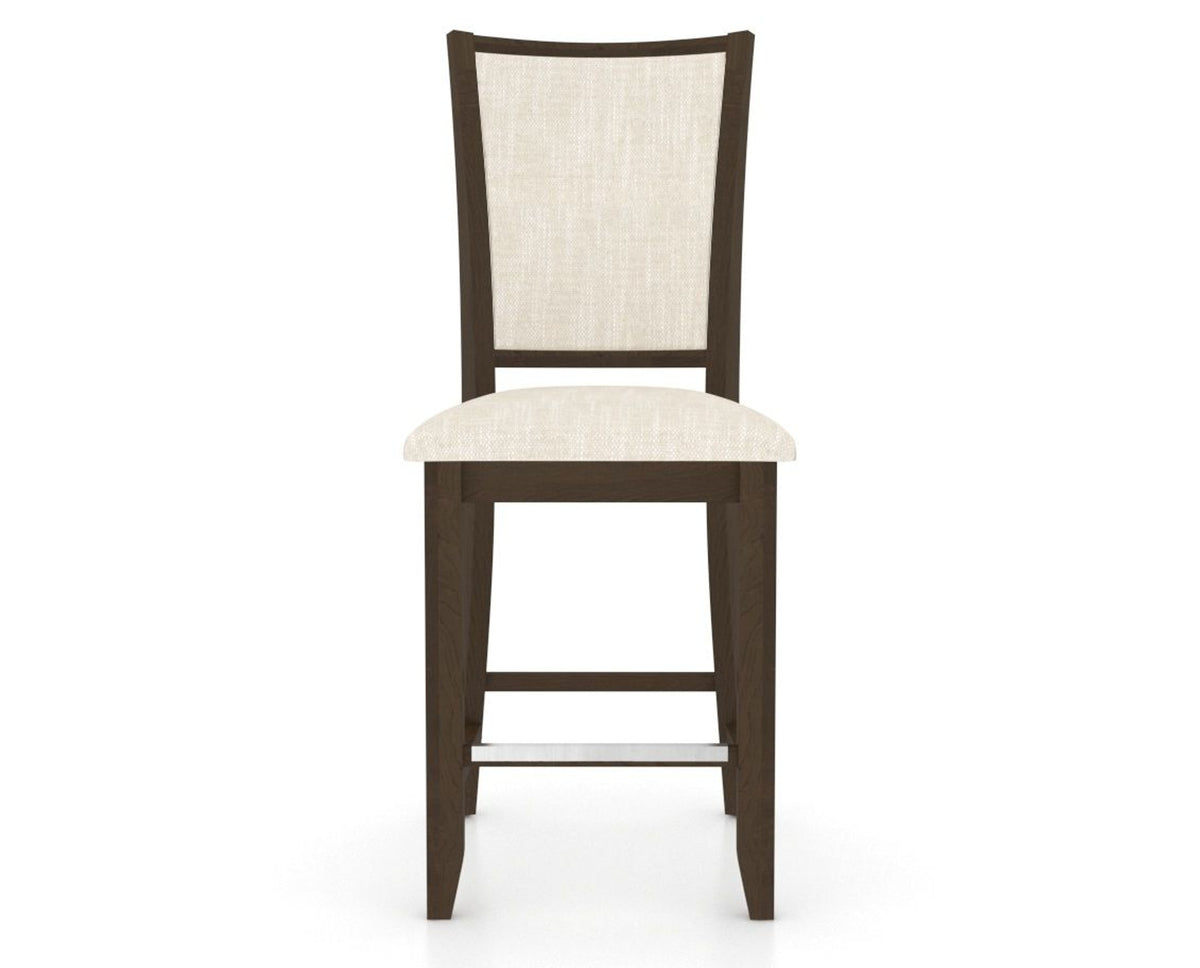 Canadel Upholstered Counter Stool 8003 in FT InsideOut® and 29 Hazelnut Washed and Fixed Base, front view