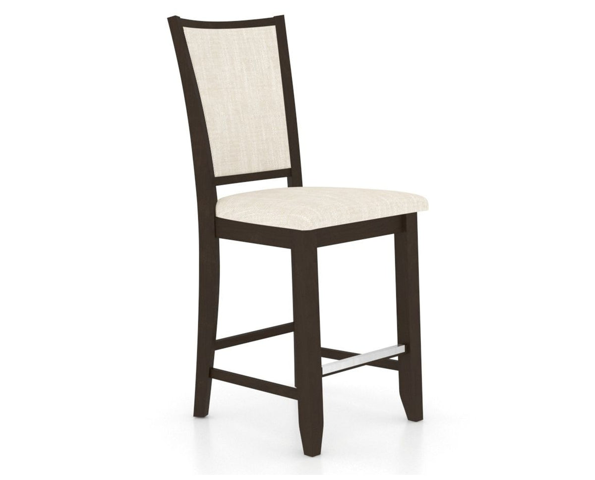 Canadel Upholstered Counter Stool 8003 in FT InsideOut® and 59 Davy's Grey and Fixed Base, three-quarter view