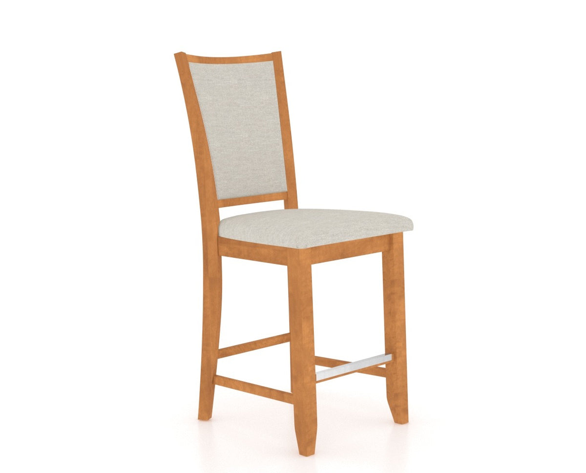Canadel Upholstered Counter Stool 8003 in Fixed Base, three-quarter view