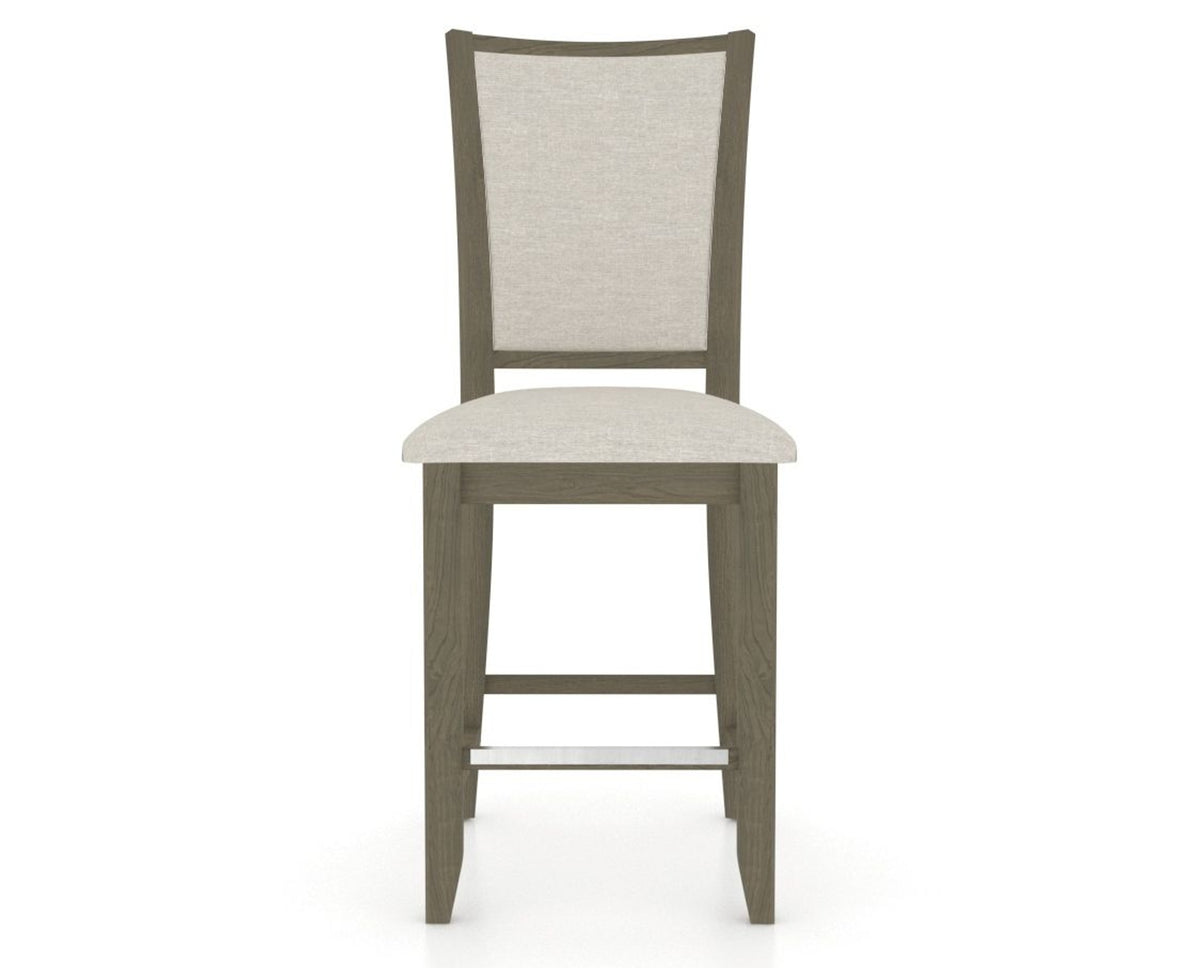Canadel Upholstered Counter Stool 8003 in TB Fabric and 08 Shadow and Fixed Base, front view