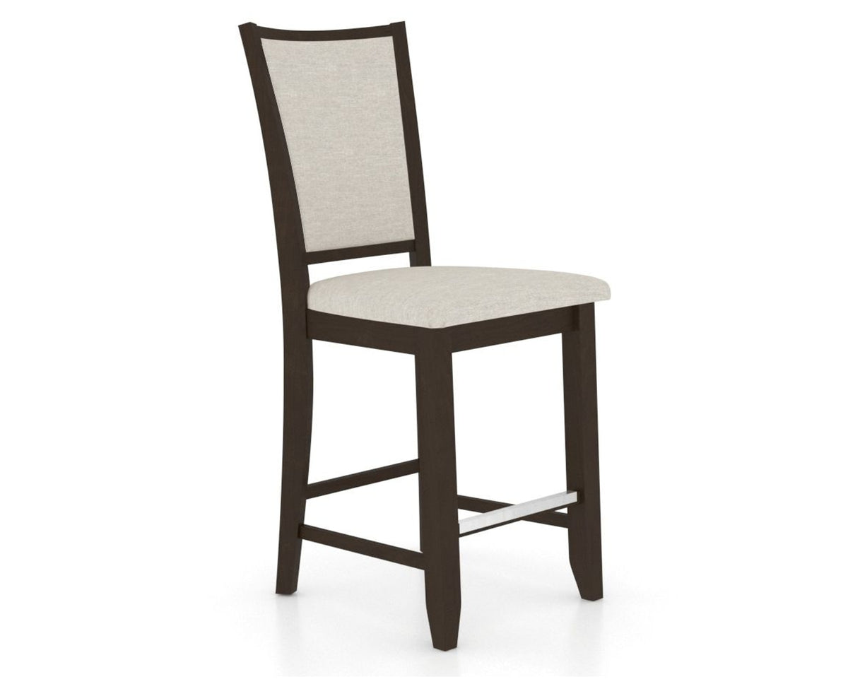 Canadel Upholstered Counter Stool 8003 in TB Fabric and 59 Davy's Grey and Fixed Base, three-quarter view