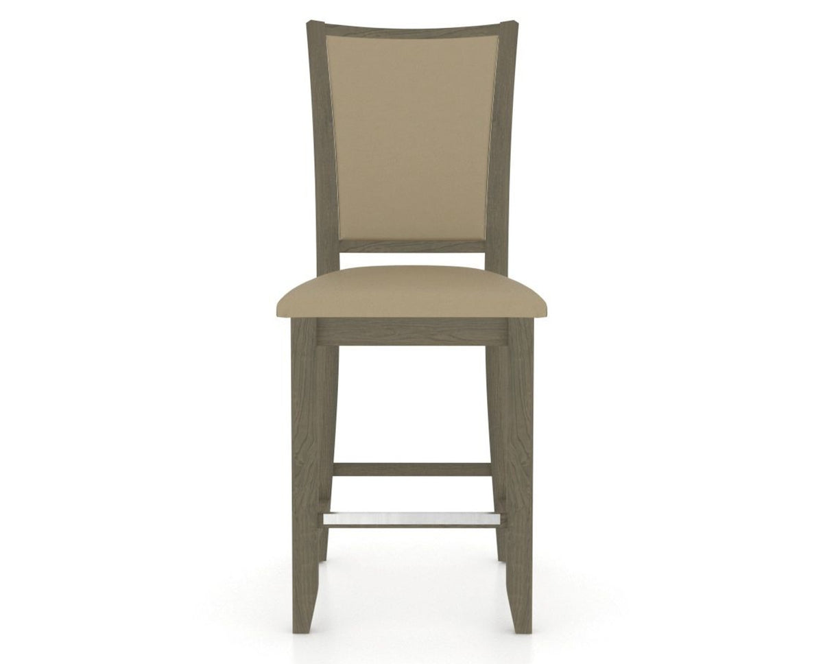 Canadel Upholstered Counter Stool 8003 in XY Faux Leather and 08 Shadow and Fixed Base, front view