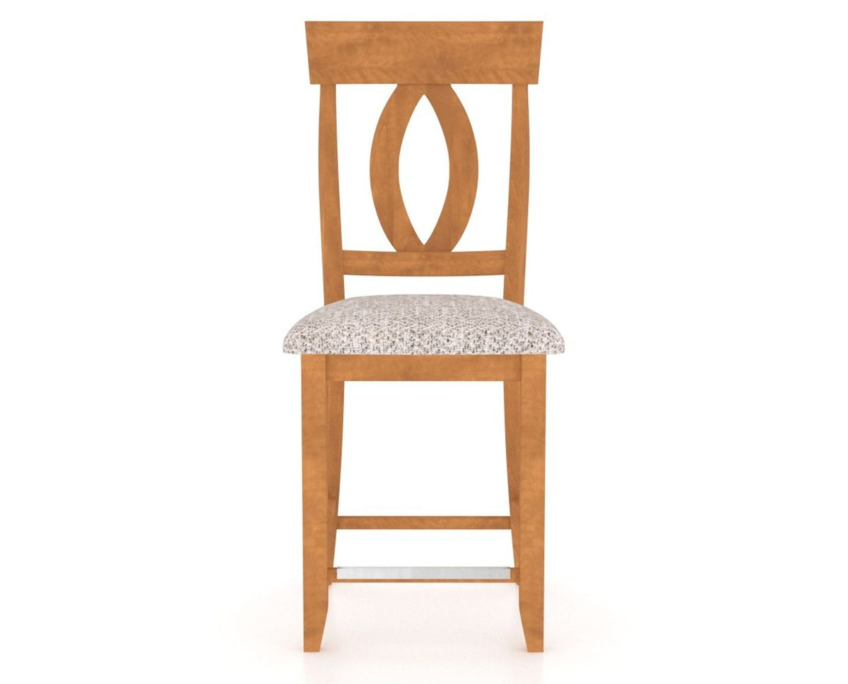 Canadel Upholstered Counter Stool 8100 in FP Crypton® and 01 Honey Washed and Fixed Base, front view