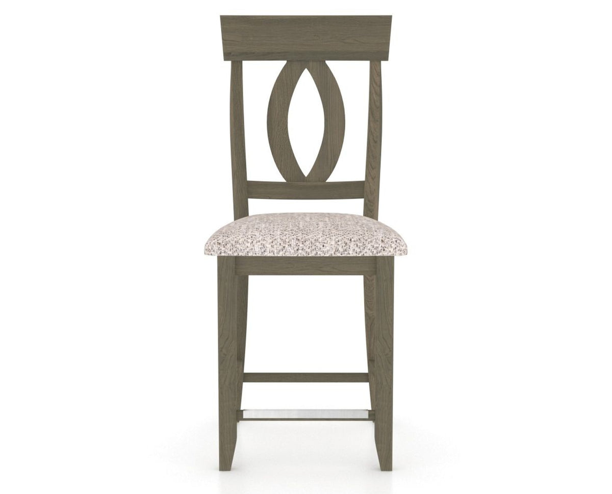 Canadel Upholstered Counter Stool 8100 in FP Crypton® and 08 Shadow and Fixed Base, front view