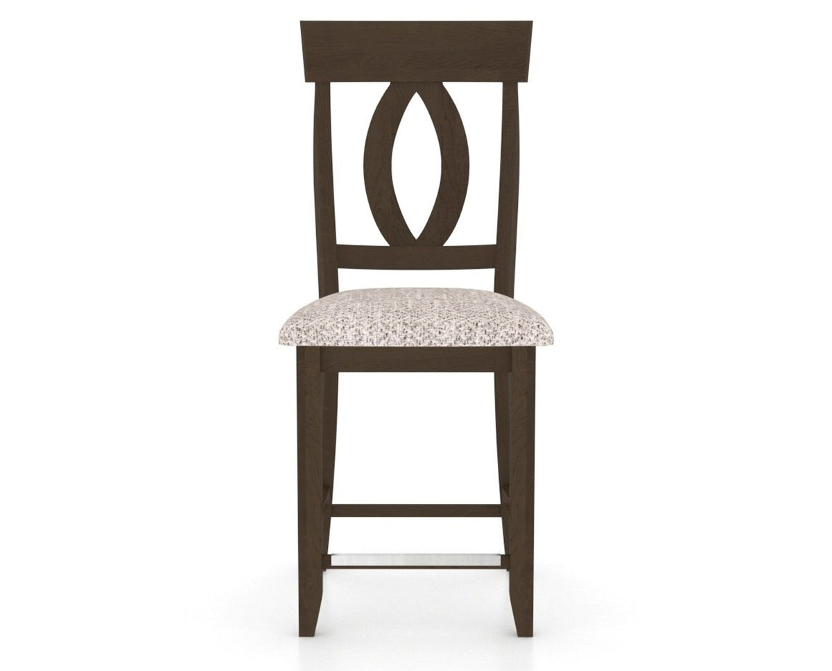 Canadel Upholstered Counter Stool 8100 in FP Crypton® and 29 Hazelnut Washed and Fixed Base, front view