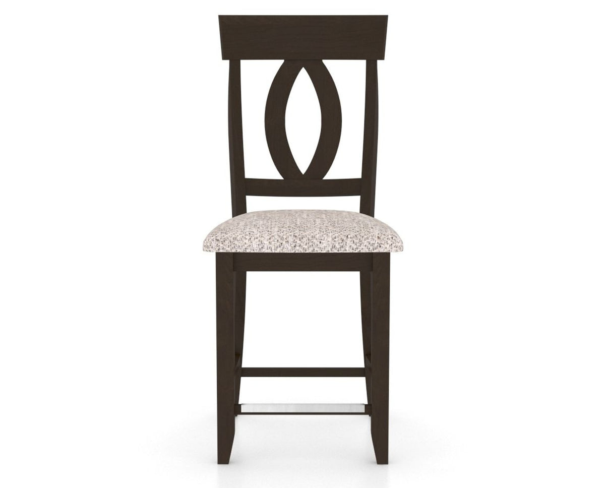 Canadel Upholstered Counter Stool 8100 in FP Crypton® and 59 Davy's Grey and Fixed Base, front view
