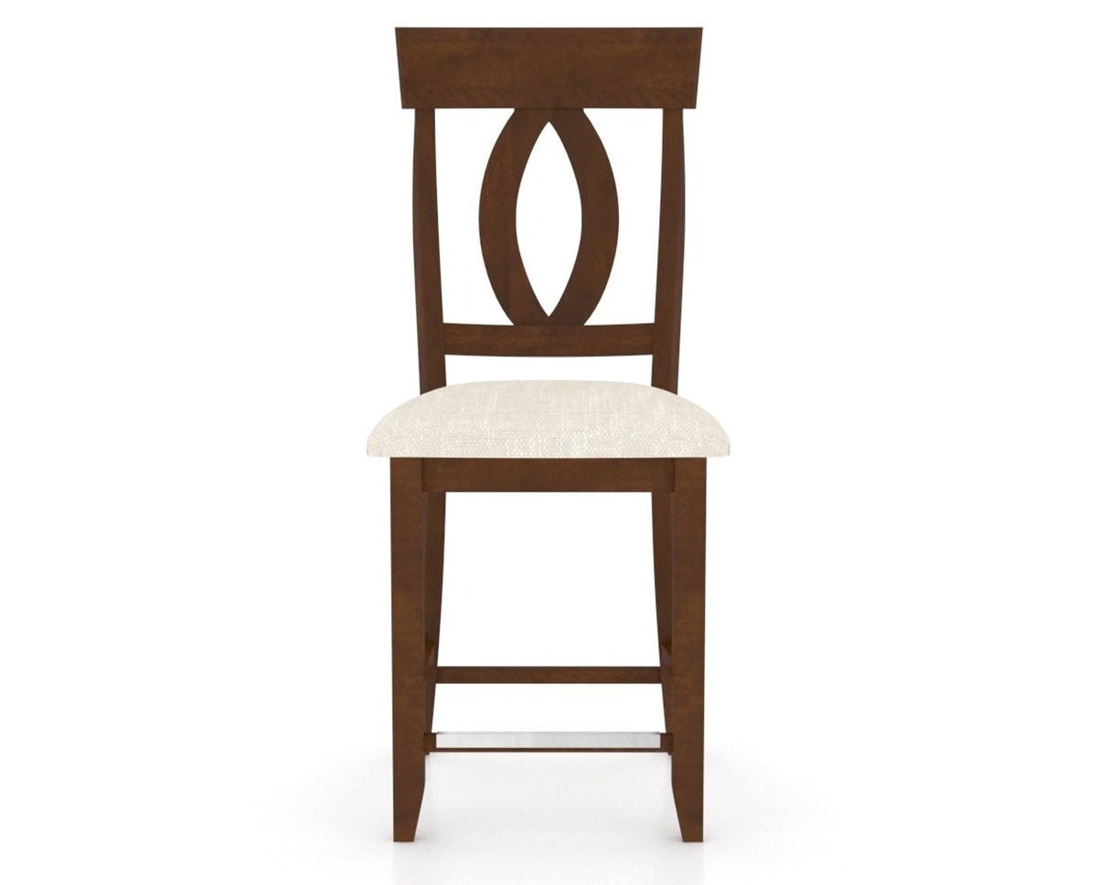 Canadel Upholstered Counter Stool 8100 in FT InsideOut® and 19 Cognac Washed and Fixed Base, front view