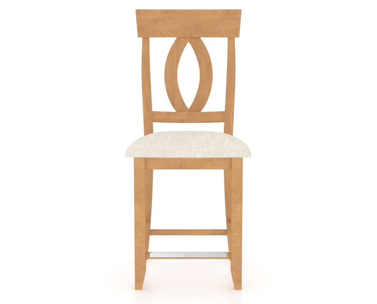 Canadel Upholstered Counter Stool 8100 in FT InsideOut® and 20 Caramel Washed and Fixed Base, front view
