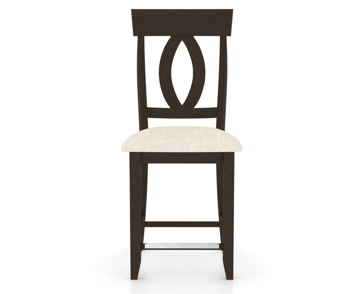 Canadel Upholstered Counter Stool 8100 in FT InsideOut® and 59 Davy's Grey and Fixed Base, front view