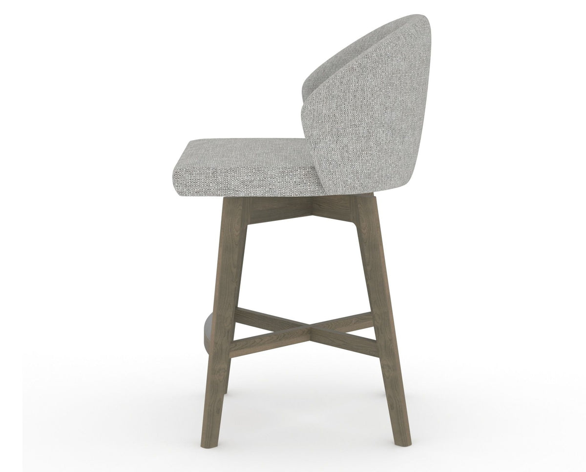 Canadel Downtown Point Counter Stool in Shadow, 7C Fabric, side view