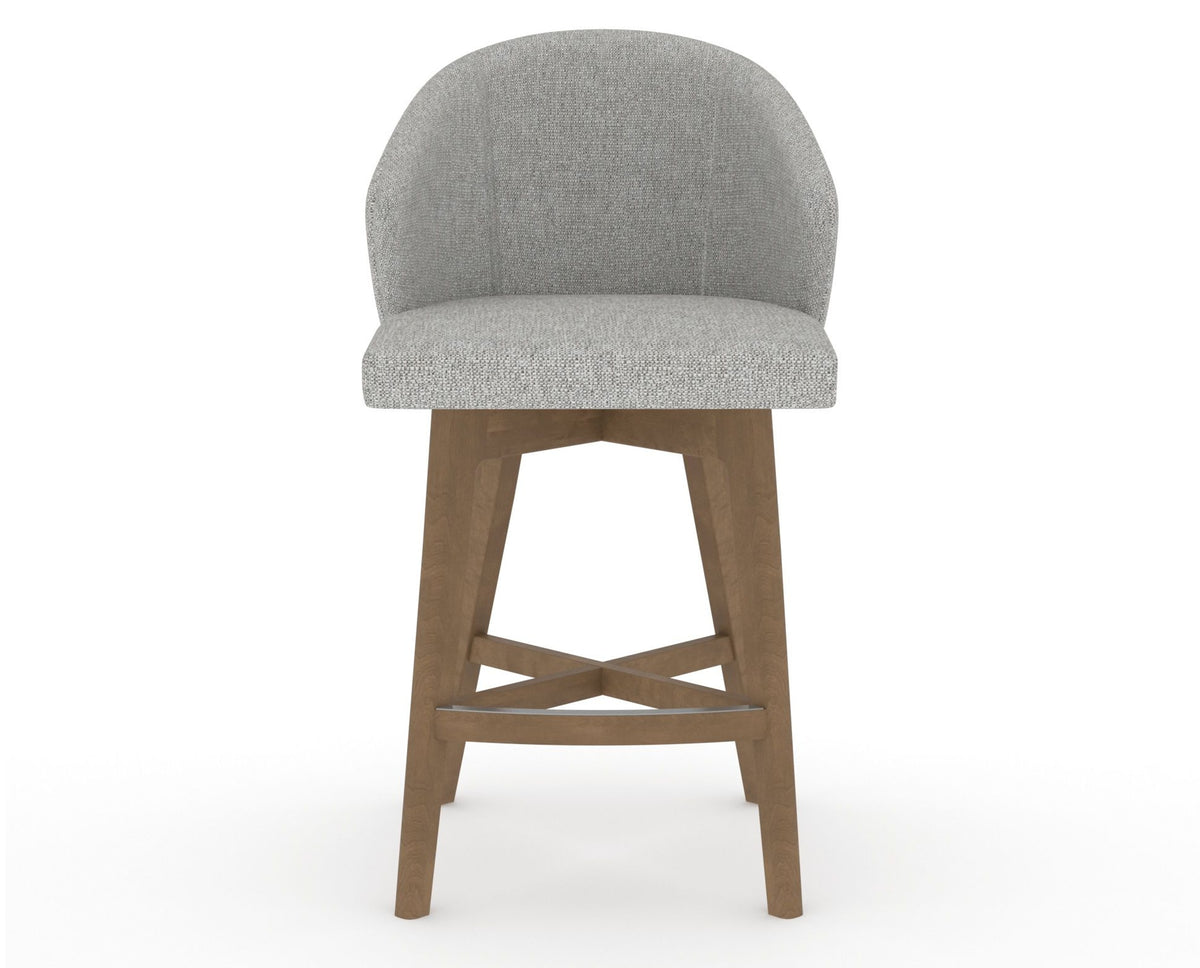 Canadel Downtown Point Counter Stool in Pecan Washed, 7C Fabric, front view