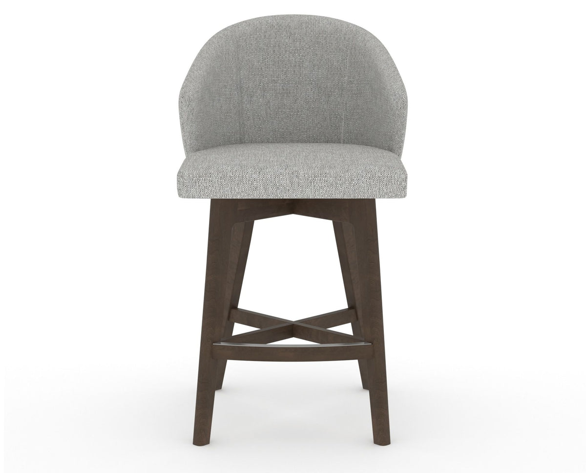 Canadel Downtown Point Counter Stool in Hazelnut Washed, 7C Fabric, front view