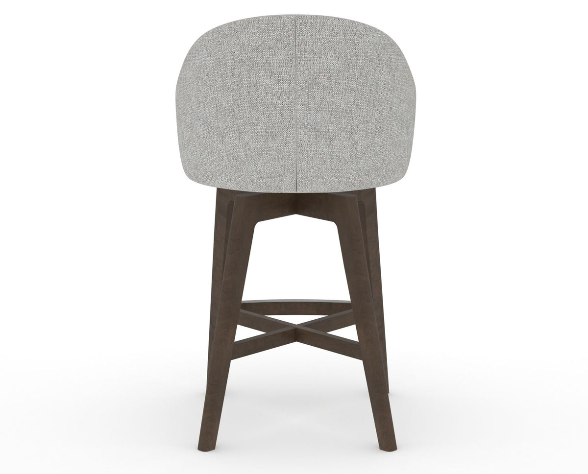Canadel Downtown Point Counter Stool in Hazelnut Washed, 7C Fabric, back view