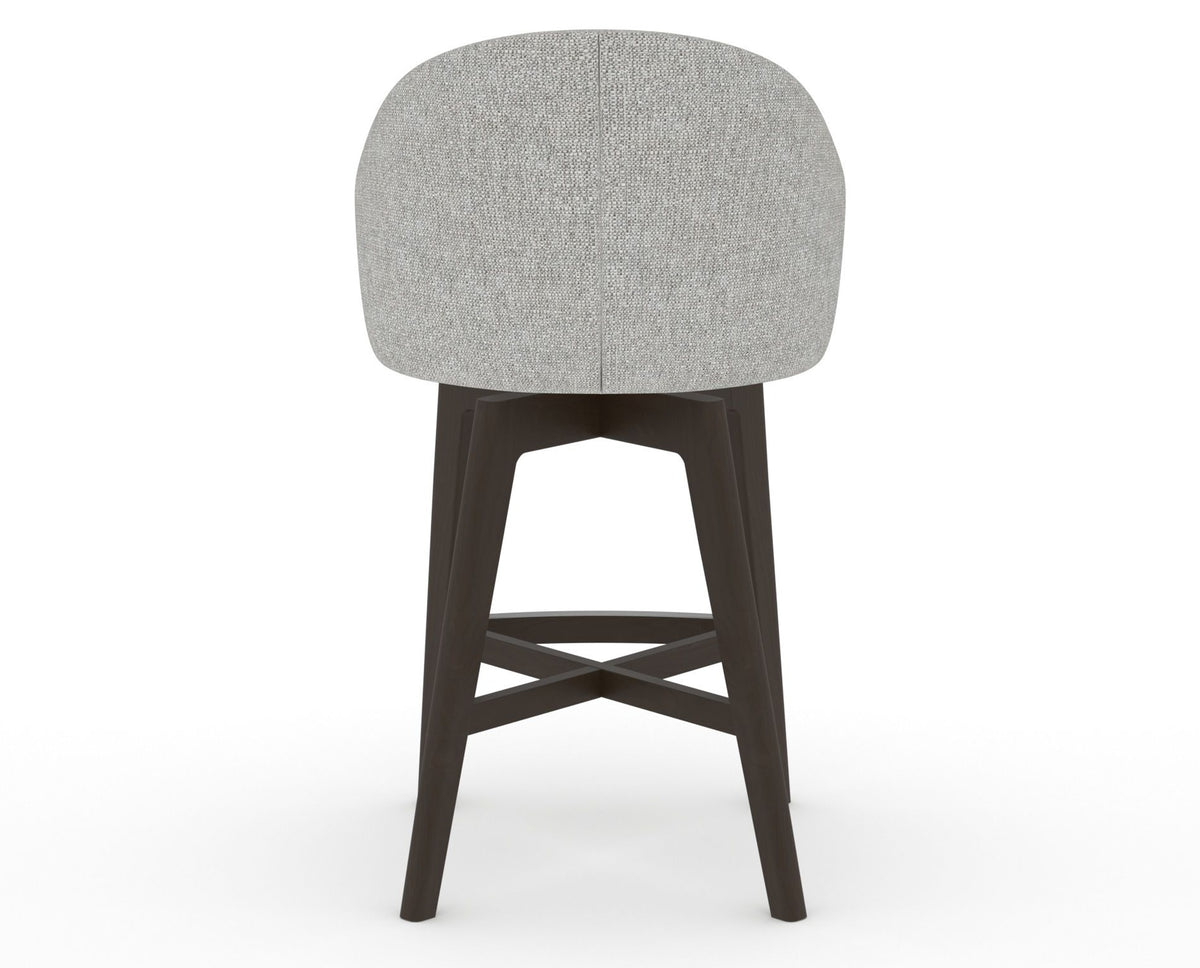 Canadel Downtown Point Counter Stool in Davy's Grey, 7C Fabric, back view