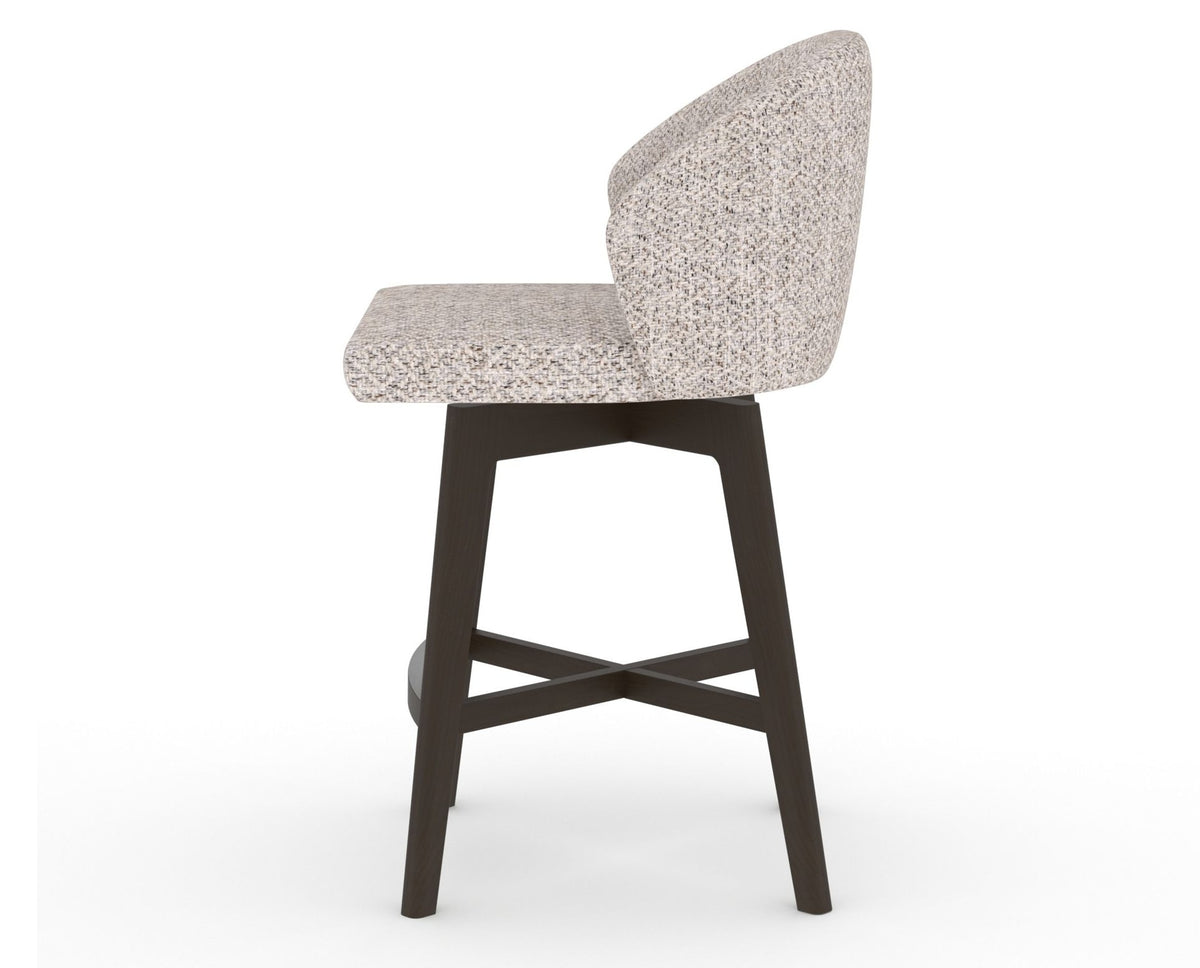 Canadel Downtown Point Counter Stool in Davy's Grey, FP Crypton®, side view