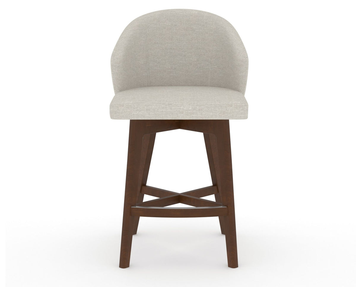 Canadel Downtown Point Counter Stool in Cognac Washed, TB Fabric, front view