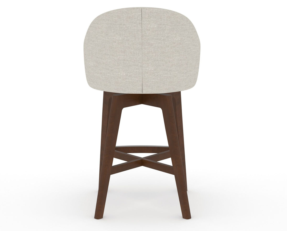 Canadel Downtown Point Counter Stool in Cognac Washed, TB Fabric, back view