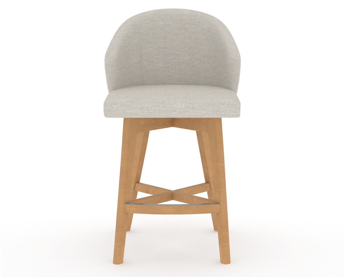 Canadel Downtown Point Counter Stool in Caramel Washed, TB Fabric, front view