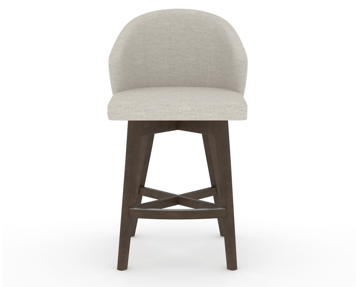 Canadel Downtown Point Counter Stool in Hazelnut Washed, TB Fabric, front view