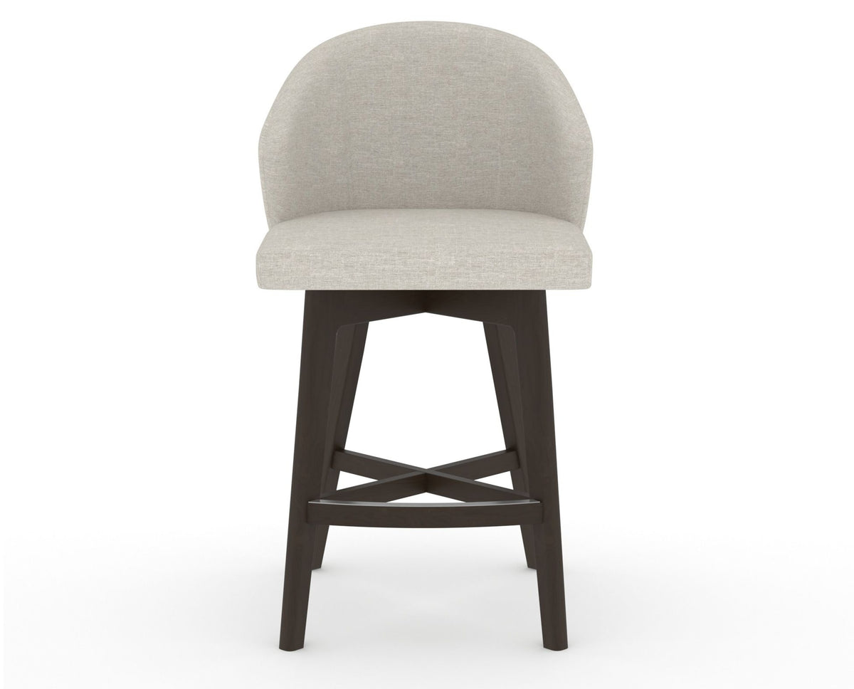 Canadel Downtown Point Counter Stool in Davy's Grey, TB Fabric, front view