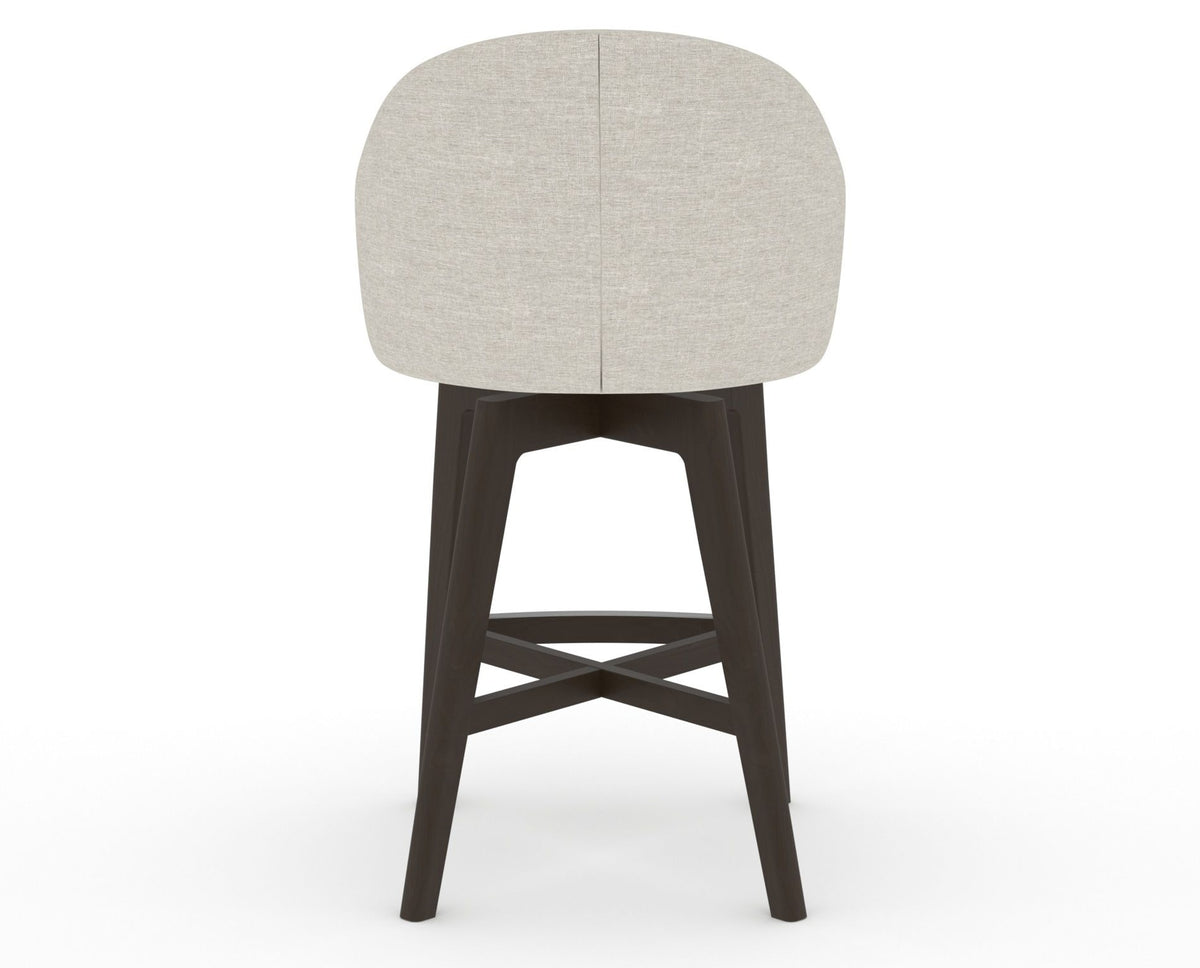 Canadel Downtown Point Counter Stool in Davy's Grey, TB Fabric, back view