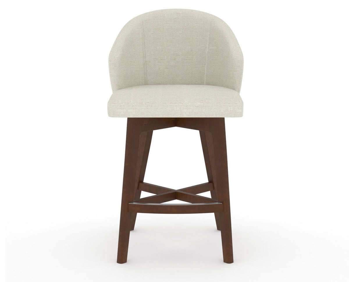 Canadel Downtown Point Counter Stool in Cognac Washed, TW Fabric, front view