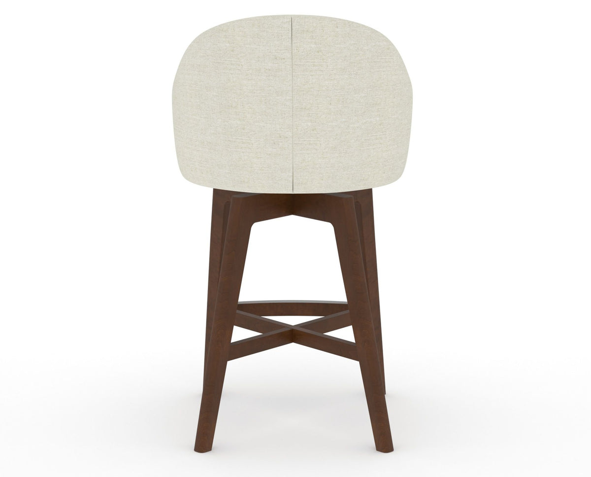 Canadel Downtown Point Counter Stool in Cognac Washed, TW Fabric, back view