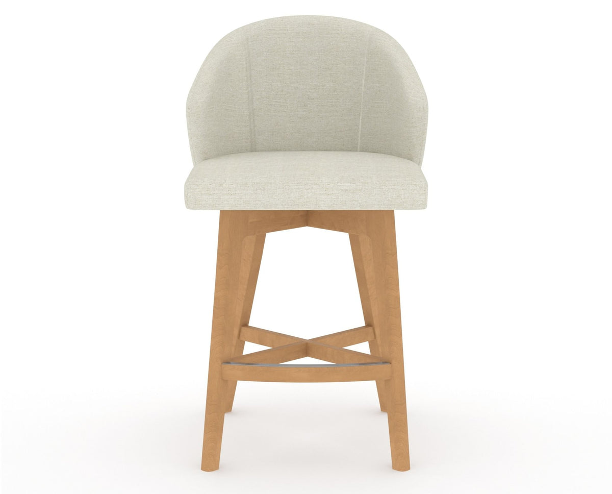 Canadel Downtown Point Counter Stool in Caramel Washed, TW Fabric, front view