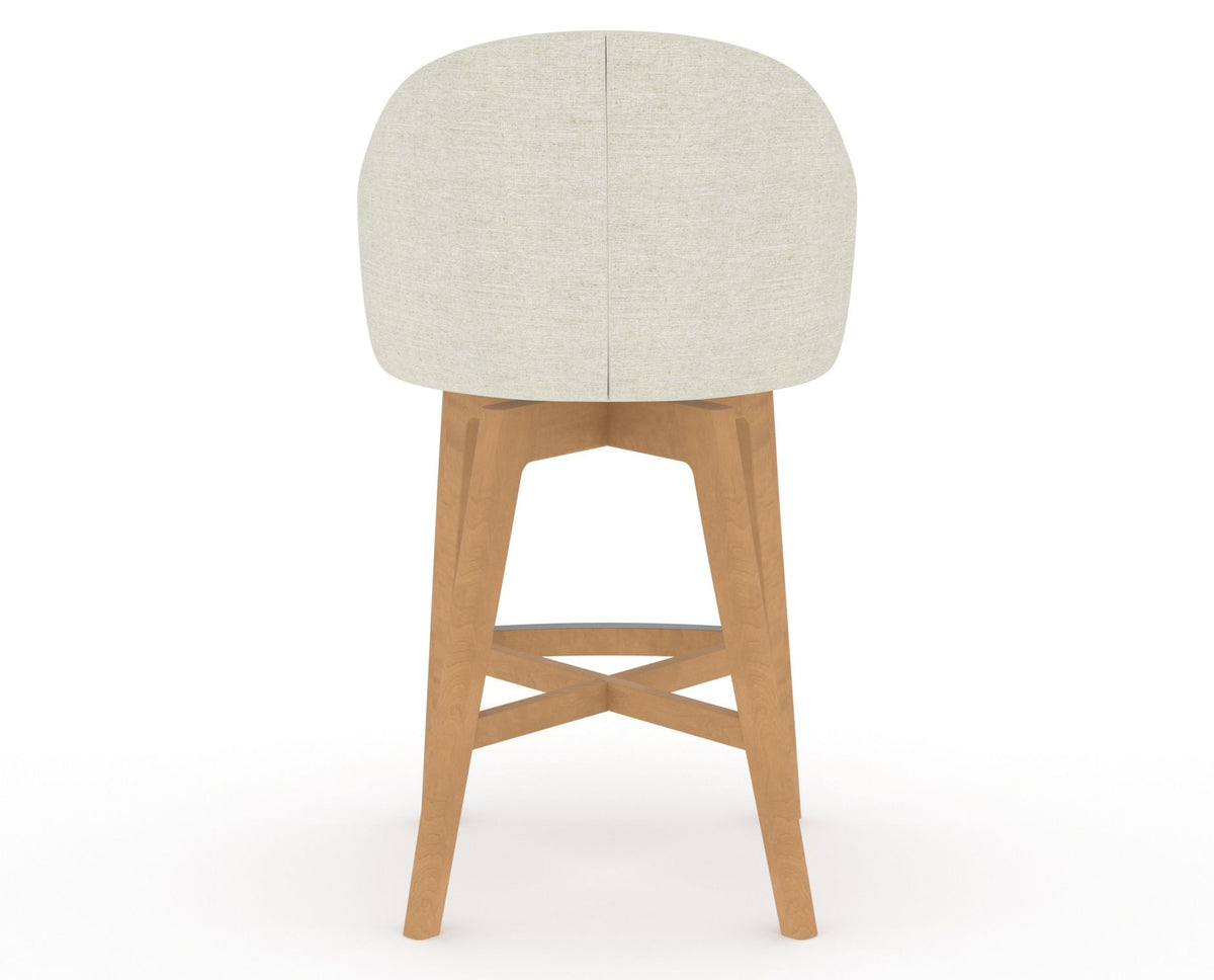 Canadel Downtown Point Counter Stool in Caramel Washed, TW Fabric, back view