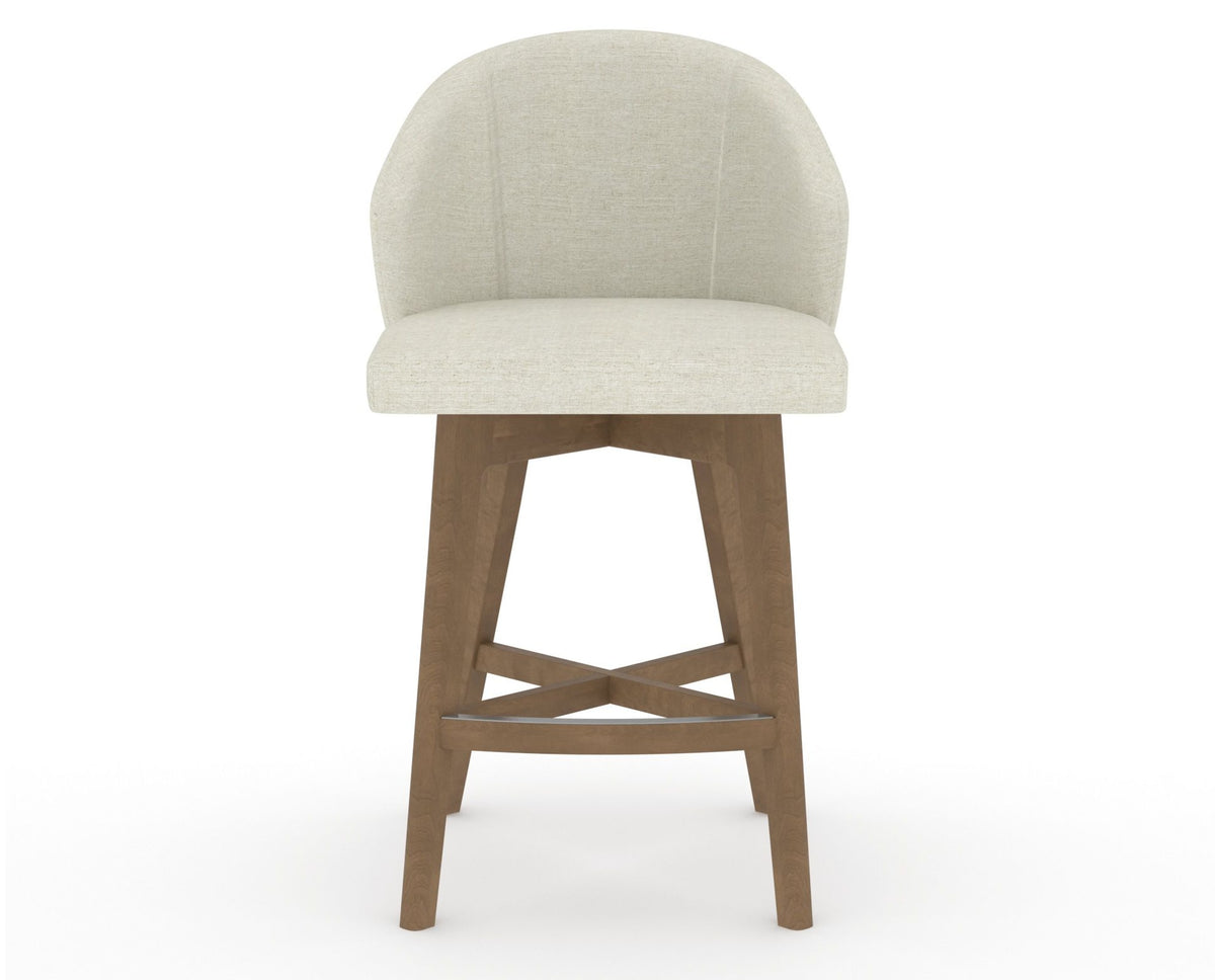 Canadel Downtown Point Counter Stool in Pecan Washed, TW Fabric, front view