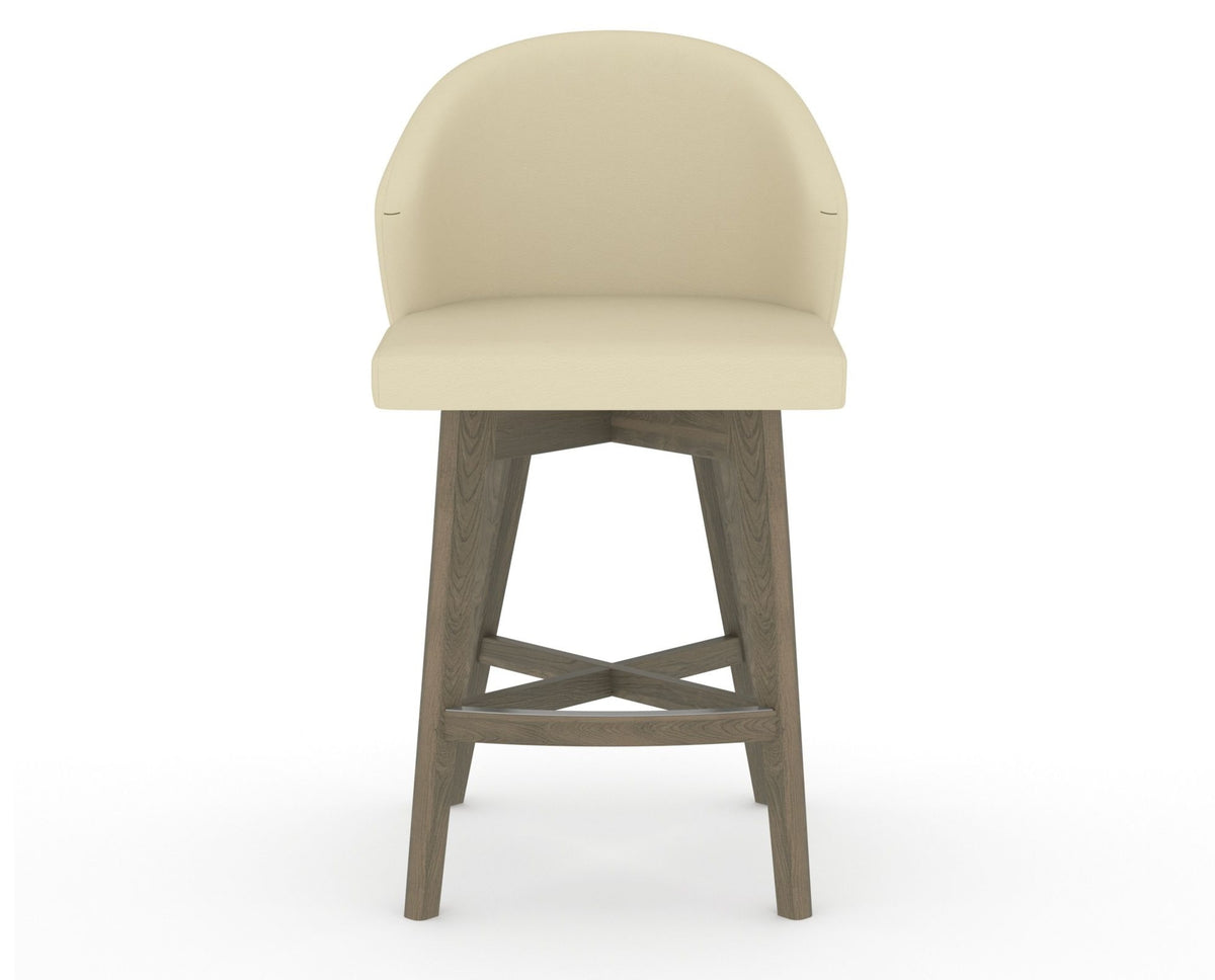 Canadel Downtown Point Counter Stool in Shadow, XZ Faux Leather, front view
