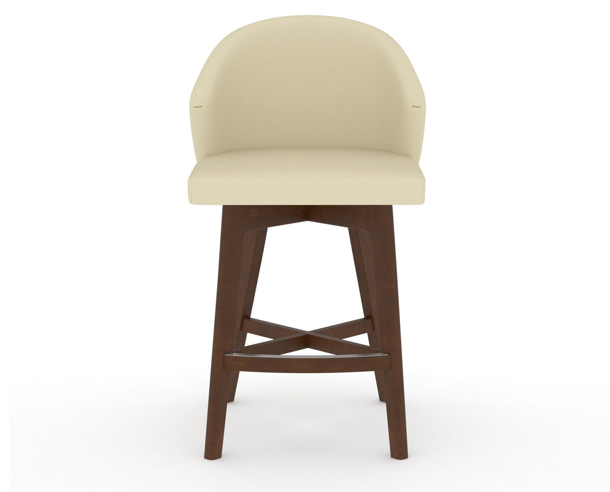 Canadel Downtown Point Counter Stool in Cognac Washed, XZ Faux Leather, front view