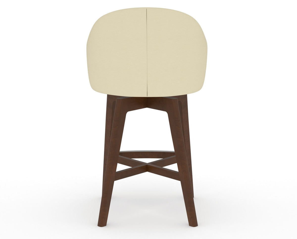 Canadel Downtown Point Counter Stool in Cognac Washed, XZ Faux Leather, back view