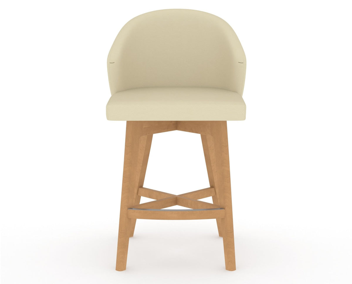 Canadel Downtown Point Counter Stool in Caramel Washed, XZ Faux Leather, front view