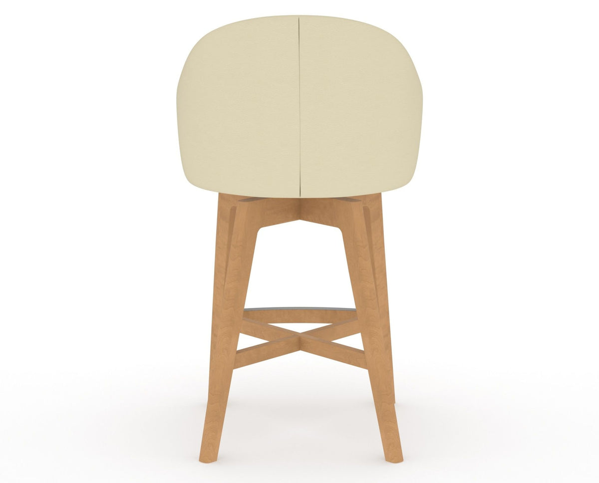 Canadel Downtown Point Counter Stool in Caramel Washed, XZ Faux Leather, back view