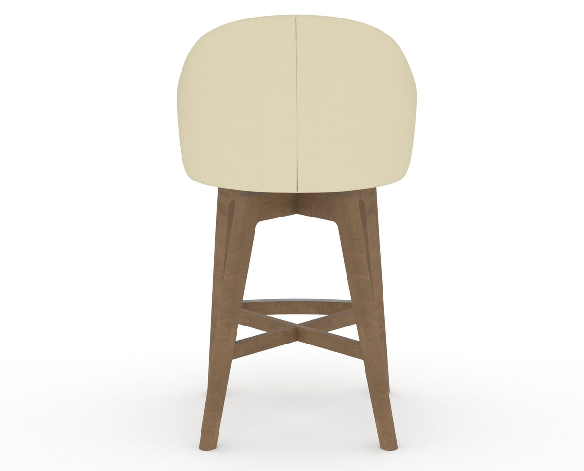 Canadel Downtown Point Counter Stool in Pecan Washed, XZ Faux Leather, back view
