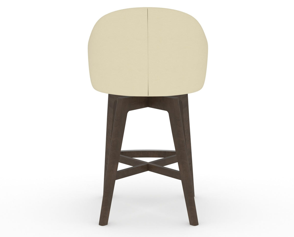 Canadel Downtown Point Counter Stool in Hazelnut Washed, XZ Faux Leather, back view