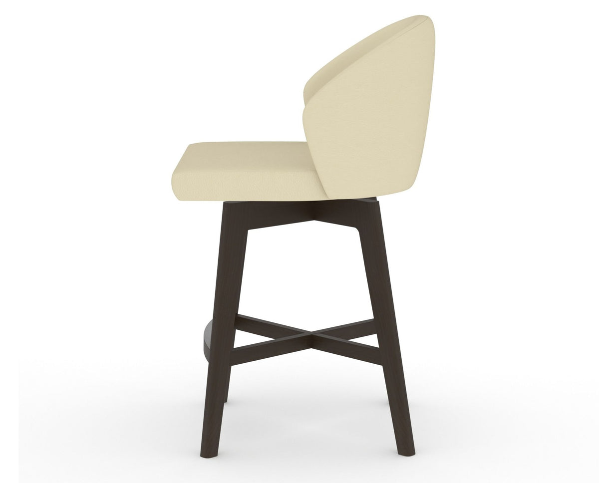 Canadel Downtown Point Counter Stool in Davy's Grey, XZ Faux Leather, side view