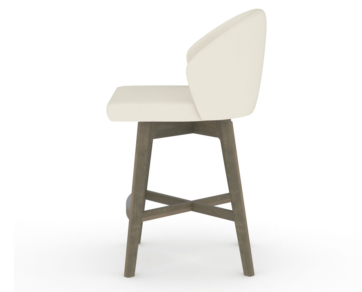 Canadel Downtown Point Counter Stool in Shadow, YJ Faux Leather, side view
