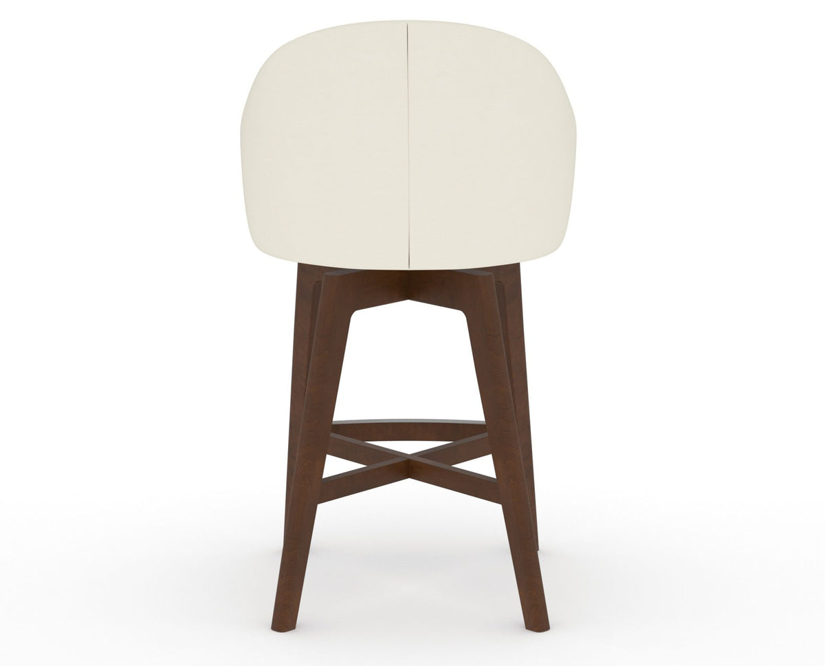 Canadel Downtown Point Counter Stool in Cognac Washed, YJ Faux Leather, back view