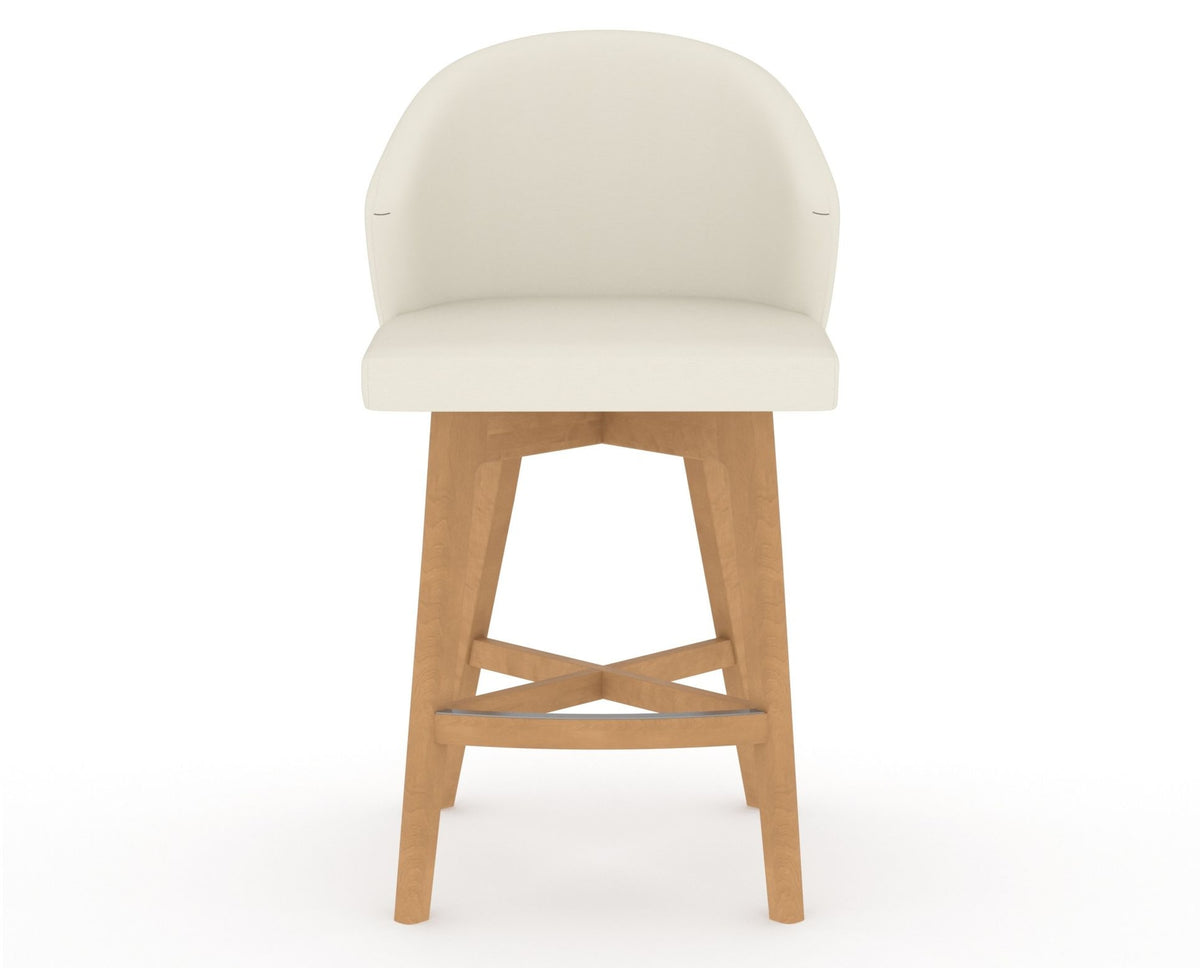 Canadel Downtown Point Counter Stool in Caramel Washed, YJ Faux Leather, front view