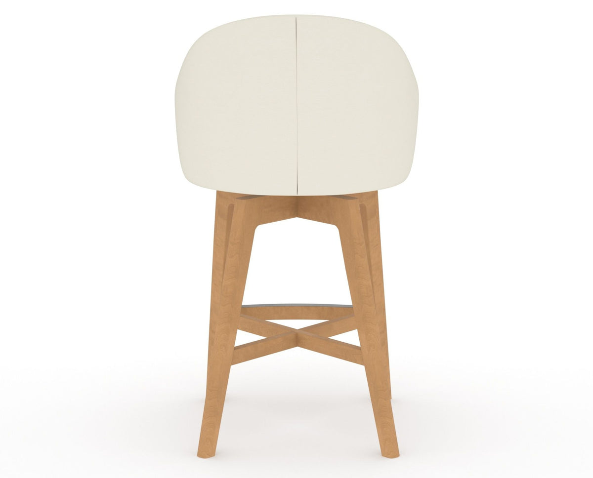 Canadel Downtown Point Counter Stool in Caramel Washed, YJ Faux Leather, back view