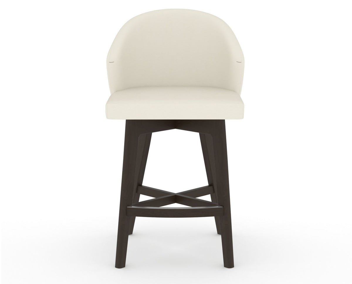 Canadel Downtown Point Counter Stool in Davy's Grey, YJ Faux Leather, front view