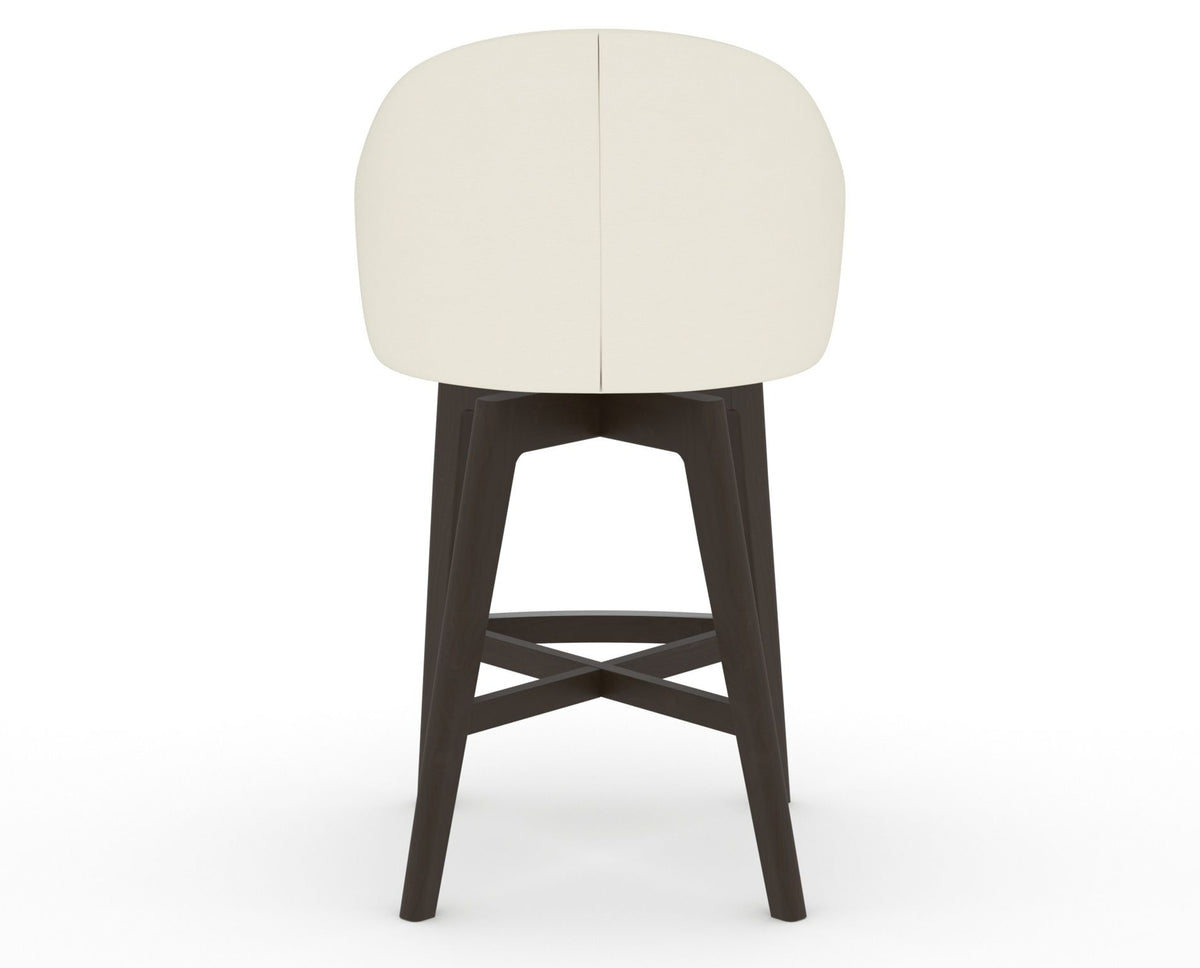 Canadel Downtown Point Counter Stool in Davy's Grey, YJ Faux Leather, back view